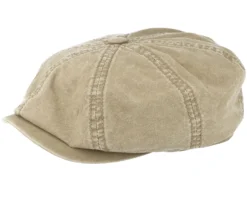 Hatteras Delave Organic Cotton Beige Flat Cap - Stetson
