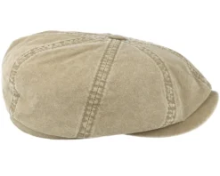 Hatteras Delave Organic Cotton Beige Flat Cap - Stetson -Stetson 4043898024969 3 scaled