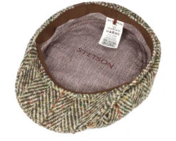 Hatteras Herringbone Olive Flat Cap - Stetson -Stetson 4043898040532 4