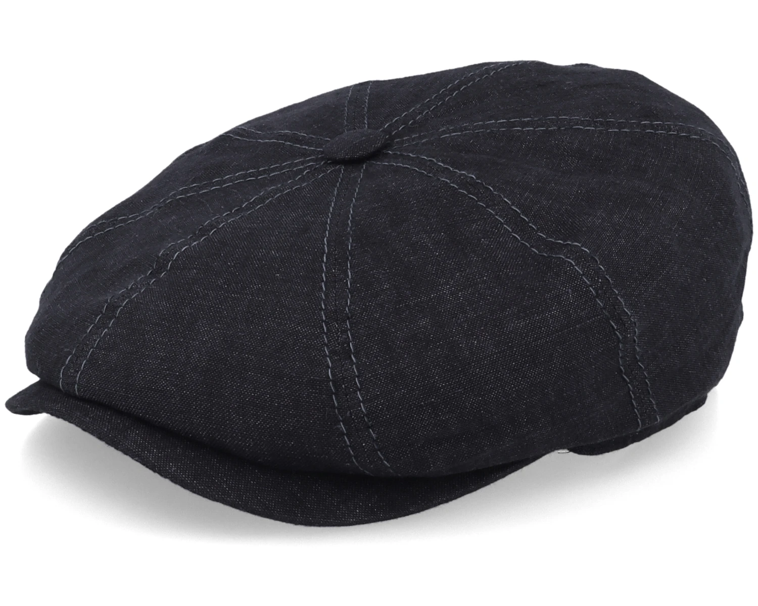 Hatteras Linen Black Flat Cap - Stetson 1 Hatteras Linen Black Flat Cap - Stetson