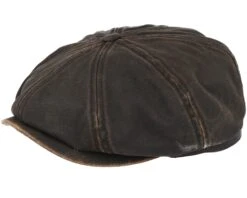Hatteras Co/Pes Dark Brown Flat Cap - Stetson