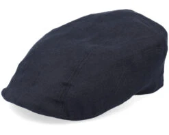 Ivy Cap Linen Black Flat Cap - Stetson