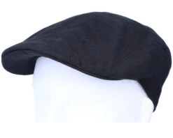 Ivy Cap Linen Black Flat Cap - Stetson -Stetson 4043898358804 5