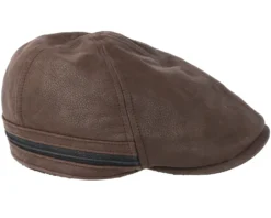 Duck Cap Cowhide Dark Brown Flat Cap - Stetson 8 Duck Cap Cowhide Dark Brown Flat Cap - Stetson -Stetson 4043898396547 3 scaled