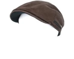 Duck Cap Cowhide Dark Brown Flat Cap - Stetson -Stetson 4043898396547 4