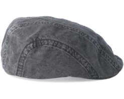 Ivy Delave Organic Cotton Washed Black Flatcap - Stetson -Stetson 4043898445108 3