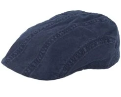 Ivy Cap Delave Organic Cotton Navy Flat Cap - Stetson