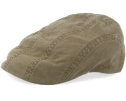 Ivy Delave Organic Cotton Olive Flat Cap - Stetson
