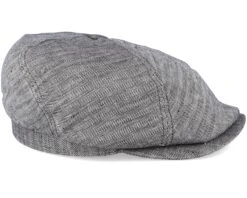 6-Panel Linen Fischgrat Grey Flat Cap - Stetson -Stetson 4043898456531 3