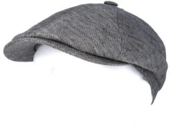 6-Panel Linen Fischgrat Grey Flat Cap - Stetson -Stetson 4043898456531 5