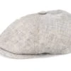6-Panel Linen Fischgrat Beige Flat Cap - Stetson