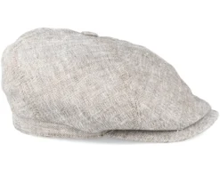 6-Panel Linen Fischgrat Beige Flat Cap - Stetson -Stetson 4043898456579 3 scaled