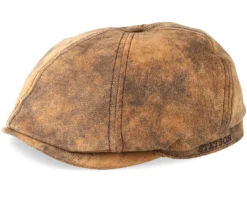 6-Panel Pigskin Brown Flat Cap - Stetson