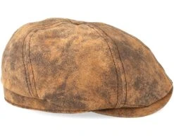 6-Panel Pigskin Brown Flat Cap - Stetson -Stetson 4043898456654 3