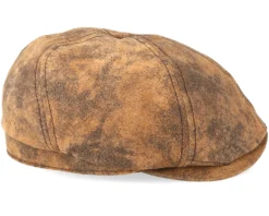 6-Panel Pigskin Brown Flat Cap - Stetson -Stetson 4043898456654 3 scaled