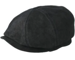 Hatteras Pigskin Black Flat Cap - Stetson
