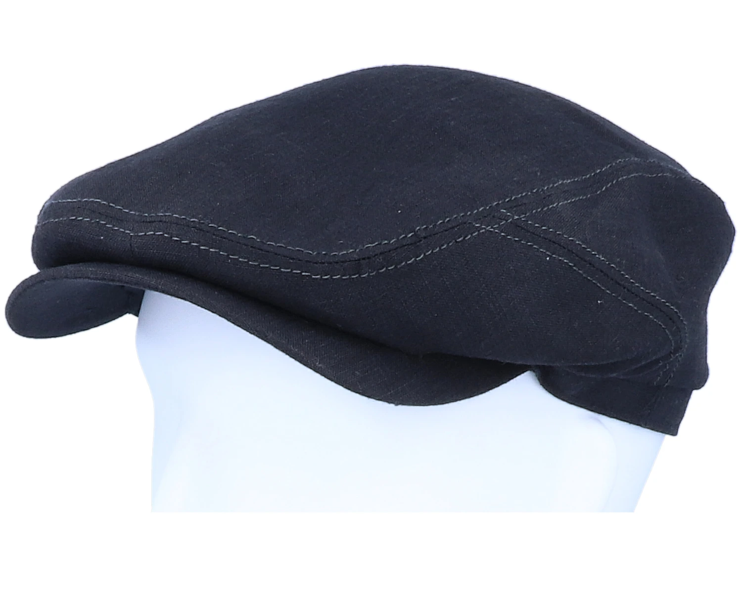 Driver Cap Linen 1 Black Flat Cap - Stetson 5 Driver Cap Linen 1 Black Flat Cap - Stetson - Image 5