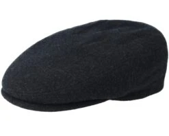 Kent Wool/Cashmere Black Flat Cap - Stetson