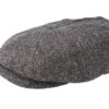 Hatteras Woolrich Herringbone Black/Grey Flat Cap - Stetson