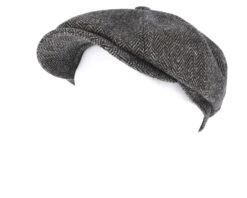 Hatteras Woolrich Herringbone Black/Grey Flat Cap - Stetson -Stetson 4043898635349 4