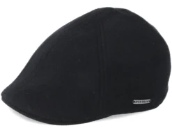 Texas Wool/Cashmere Black Flat Cap - Stetson