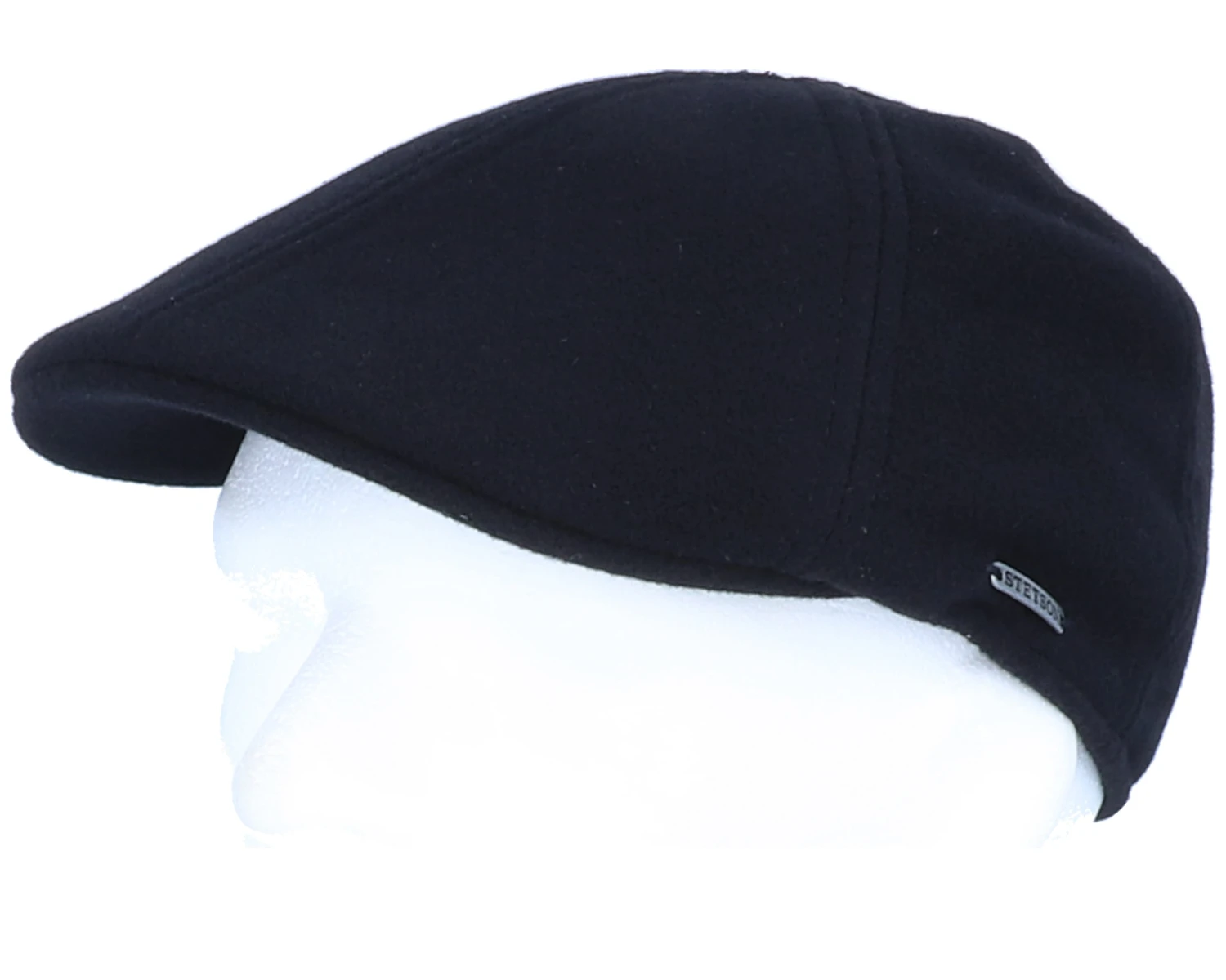 Texas Wool/Cashmere Ear Flap Black Flat Cap - Stetson 5 Texas Wool/Cashmere Ear Flap Black Flat Cap - Stetson - Image 5