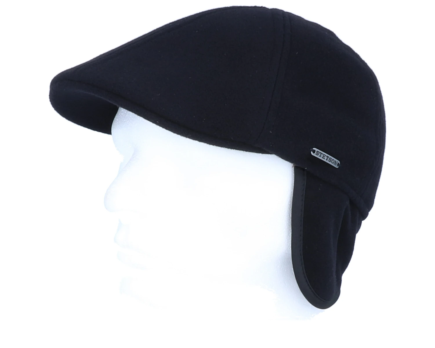 Texas Wool/Cashmere Ear Flap Black Flat Cap - Stetson 6 Texas Wool/Cashmere Ear Flap Black Flat Cap - Stetson - Image 6