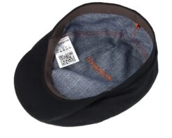 Driver Cap Virgin Wool/Casmere Black Flat Cap - Stetson -Stetson 4043898744232 4