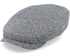 Driver Cap Silk Black/White Flat Cap - Stetson