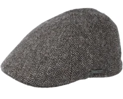Texas Woolrich Herringbone Brown Flat Cap - Stetson
