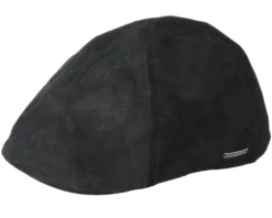 Texas Pig Skin Black Flat Cap - Stetson