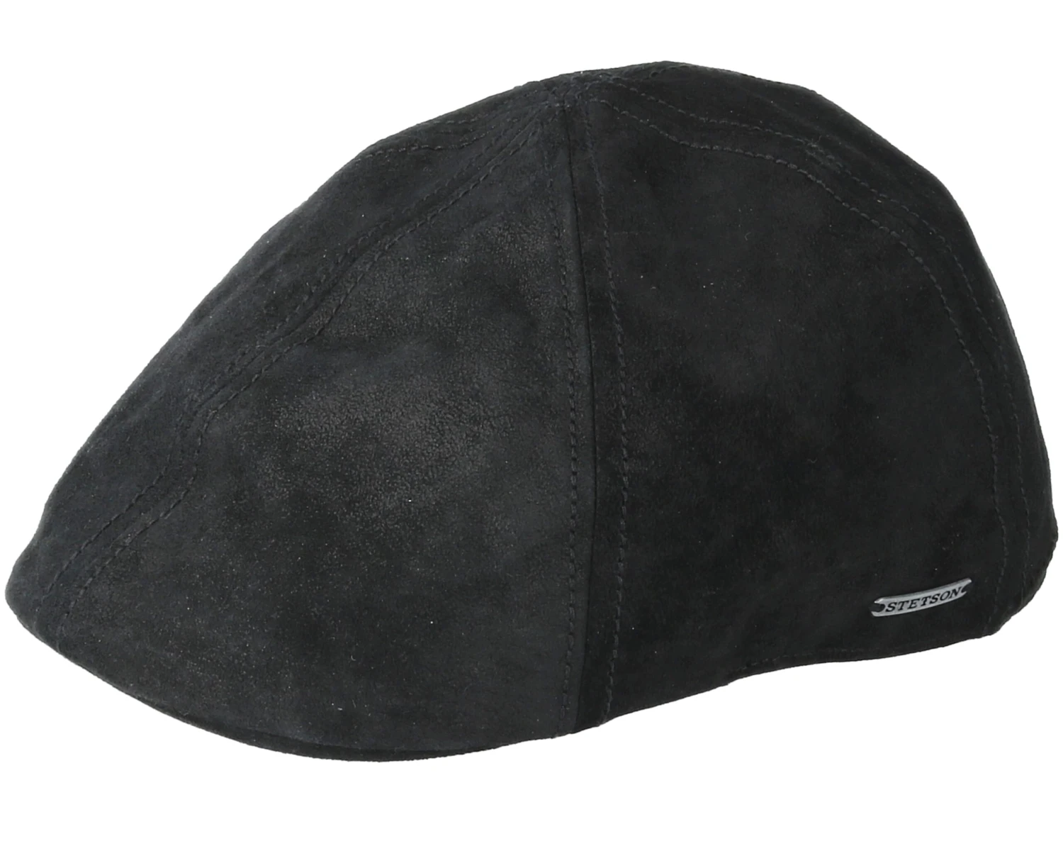 Texas Pig Skin Black Flat Cap - Stetson 1 Texas Pig Skin Black Flat Cap - Stetson