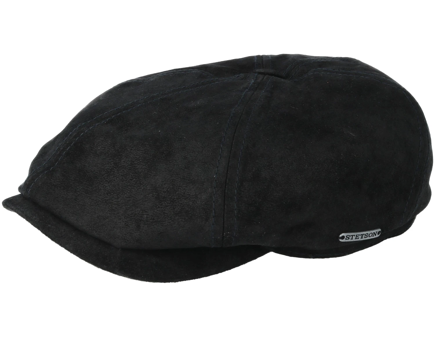 6-Panel Pigskin Black Flat Cap - Stetson 1 6-Panel Pigskin Black Flat Cap - Stetson