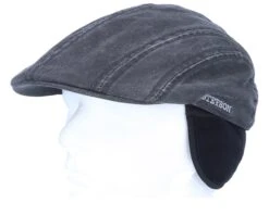Ivy CO/PE Ear Flap Black Flat Cap - Stetson -Stetson 4043898813129 6