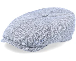 6-Panel Cap Silk Black/White Flat Cap - Stetson