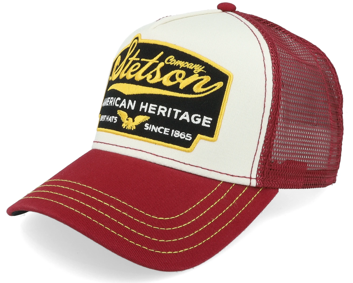 American Heritage White/Maroon Trucker - Stetson 1 American Heritage White/Maroon Trucker - Stetson