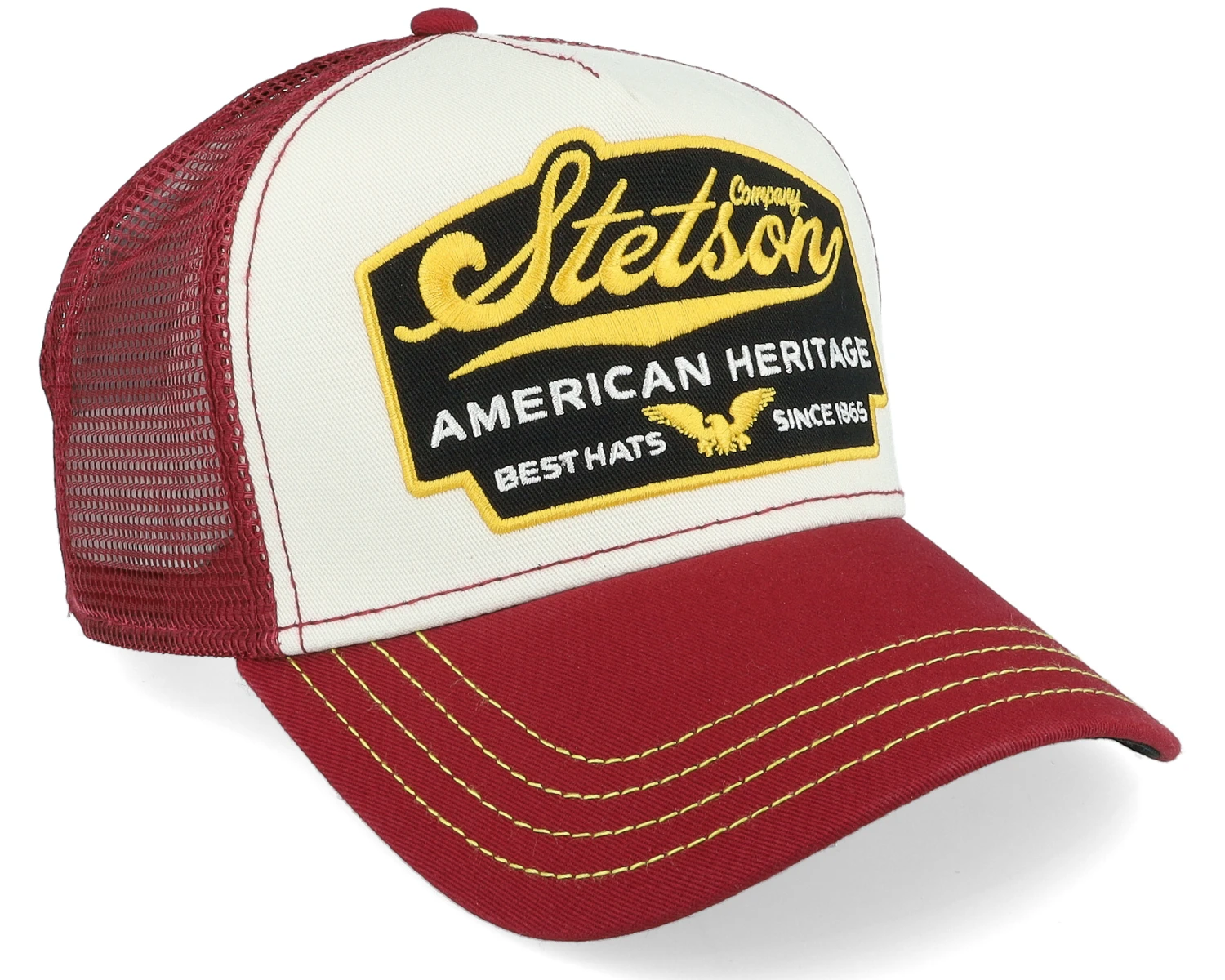 American Heritage White/Maroon Trucker - Stetson 2 American Heritage White/Maroon Trucker - Stetson - Image 2