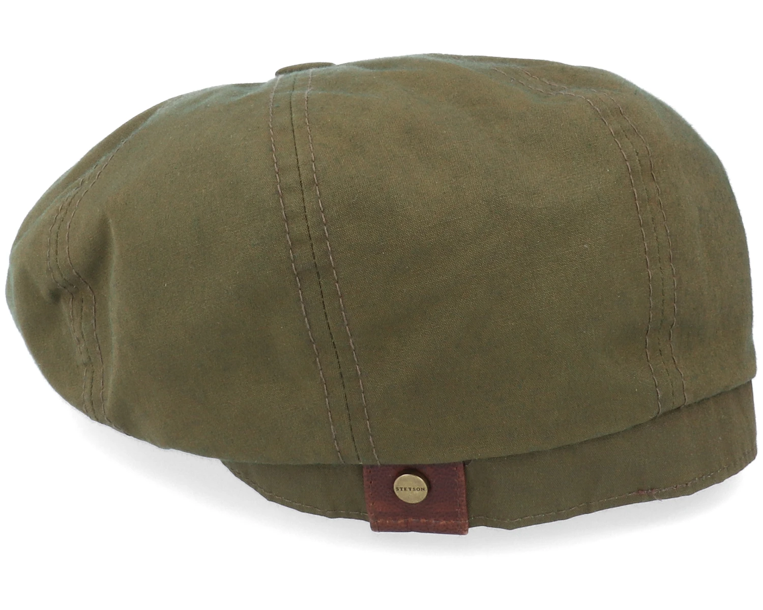 Hatteras Waxed Cotton Green Flat Cap - Stetson 2 Hatteras Waxed Cotton Green Flat Cap - Stetson - Image 2