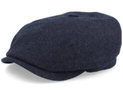 6-Panel Cap Virgin Wool/Cashmere Heather Black Flat Cap - Stetson