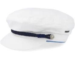 Riders Cap Dyed Cotton White Flat Cap - Stetson