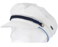 Riders Cap Dyed Cotton White Flat Cap - Stetson -Stetson 4043898936712 5
