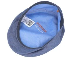 Kent Herringbone Linen Navy Flat Cap - Stetson -Stetson 4043898944533 4