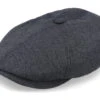 6-Panel Cap Silk Charcoal/Black Flat Cap - Stetson