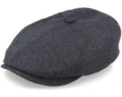 6-Panel Cap Silk Charcoal/Black Flat Cap - Stetson