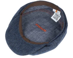 Hatteras Wool Herringbone Navy Flat Cap - Stetson -Stetson 4043898972499 4