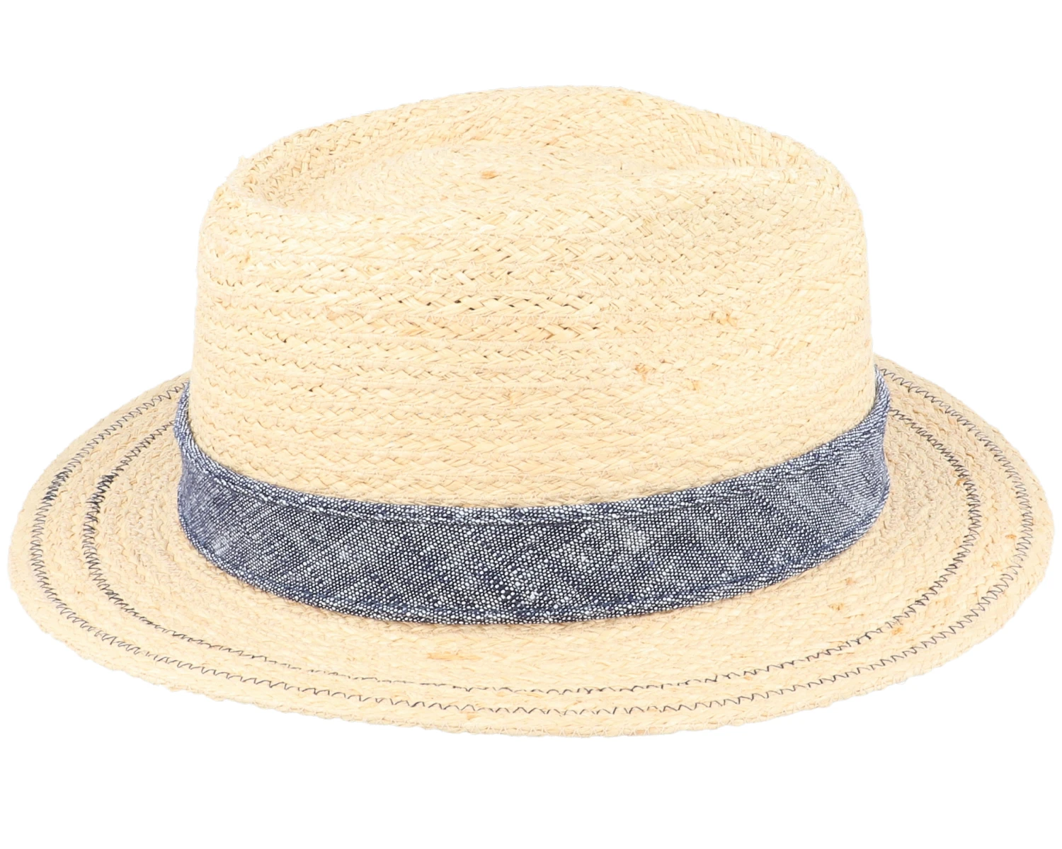 Traveller Raffia Beige/Denim Straw Hat - Stetson 3 Traveller Raffia Beige/Denim Straw Hat - Stetson - Image 3