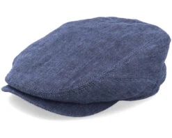 Driver Cap Linen Navy Flat Cap - Stetson