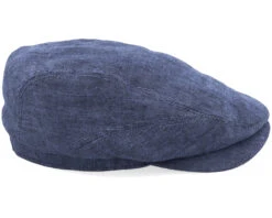 Driver Cap Linen Navy Flat Cap - Stetson -Stetson 4043898989510 3