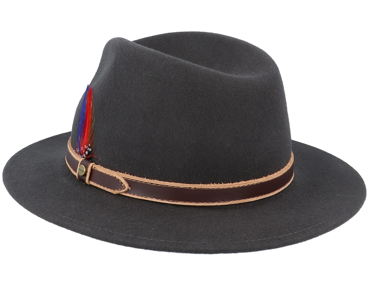 Newark Tiller Woolfelt Charcoal Fedora - Stetson 2 Newark Tiller Woolfelt Charcoal Fedora - Stetson - Image 2
