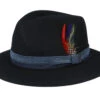 Newark Tiller Woolfelt Black Fedora - Stetson